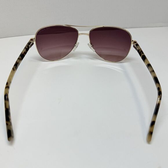 Ted Baker TB130 LGD Metal Frame Tortoise Arm Aviator Sunglasses 57 14 135 Unisex main image 5